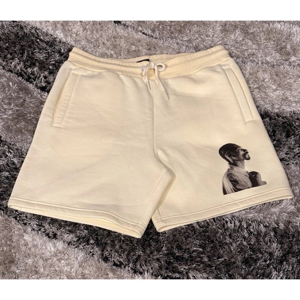 Death Row Records Snoop Dogg Graphic Fleece Cream Shorts Men’s Large NWOT